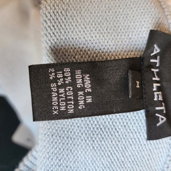 ATHLETA BLUE/WHITE CABLEKNIT SWEATER WITH SIDE ZIP SIZE MED - Picture 6 of 6